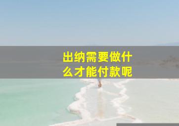 出纳需要做什么才能付款呢