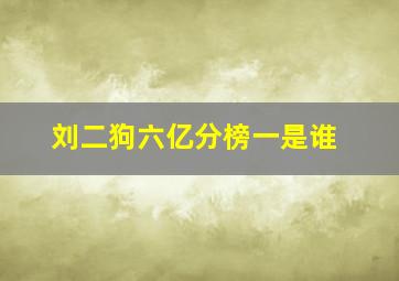 刘二狗六亿分榜一是谁