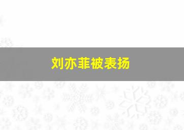 刘亦菲被表扬