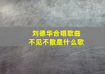 刘德华合唱歌曲不见不散是什么歌