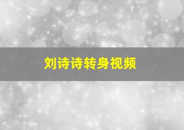 刘诗诗转身视频