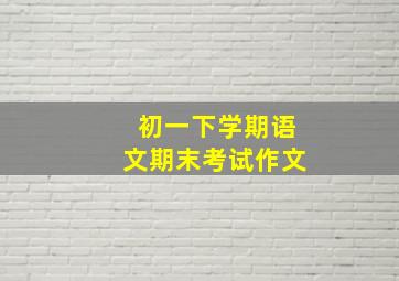 初一下学期语文期末考试作文