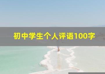 初中学生个人评语100字