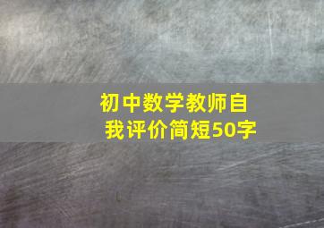 初中数学教师自我评价简短50字