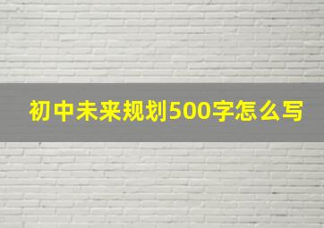 初中未来规划500字怎么写