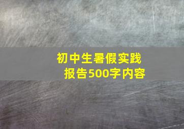 初中生暑假实践报告500字内容