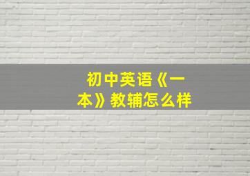 初中英语《一本》教辅怎么样