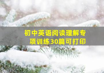 初中英语阅读理解专项训练30篇可打印