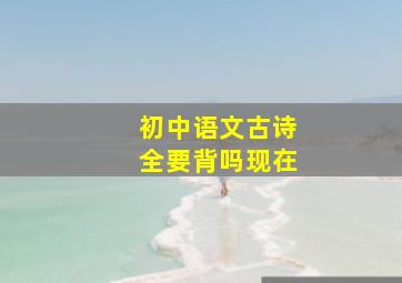 初中语文古诗全要背吗现在