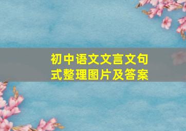 初中语文文言文句式整理图片及答案