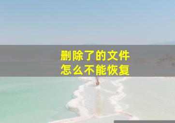 删除了的文件怎么不能恢复