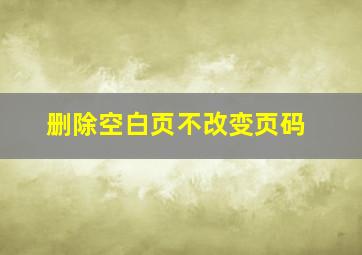 删除空白页不改变页码