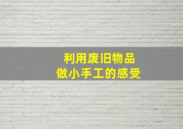 利用废旧物品做小手工的感受