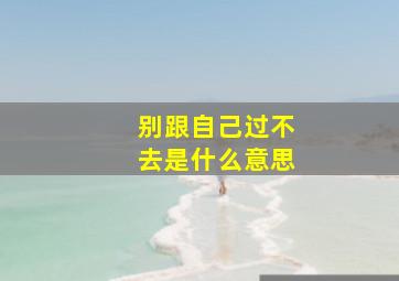 别跟自己过不去是什么意思