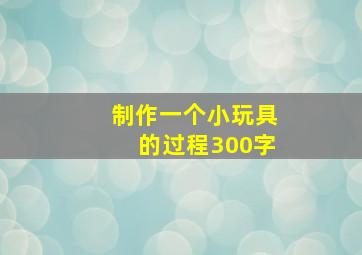 制作一个小玩具的过程300字