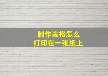 制作表格怎么打印在一张纸上