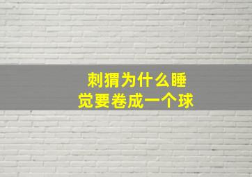 刺猬为什么睡觉要卷成一个球