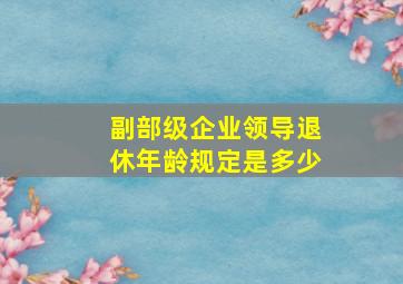 副部级企业领导退休年龄规定是多少