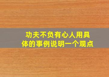 功夫不负有心人用具体的事例说明一个观点