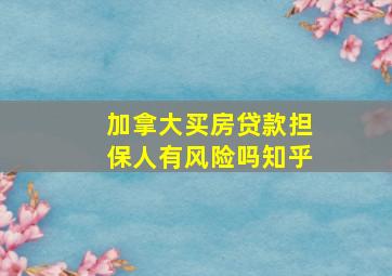 加拿大买房贷款担保人有风险吗知乎