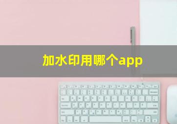 加水印用哪个app