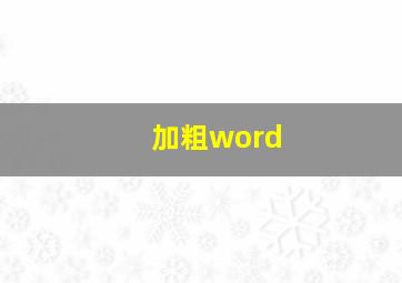 加粗word