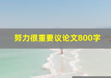 努力很重要议论文800字