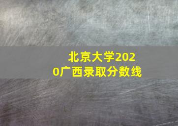 北京大学2020广西录取分数线