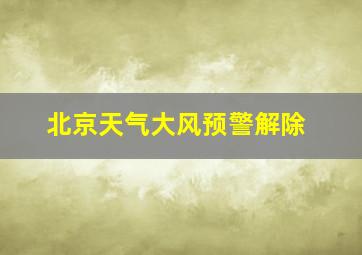 北京天气大风预警解除