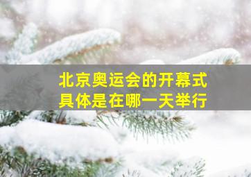 北京奥运会的开幕式具体是在哪一天举行