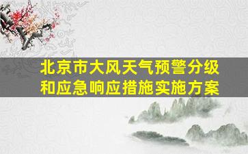 北京市大风天气预警分级和应急响应措施实施方案