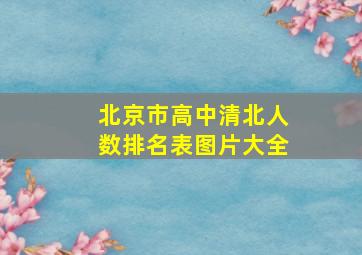 北京市高中清北人数排名表图片大全