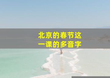 北京的春节这一课的多音字