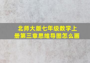 北师大版七年级数学上册第三章思维导图怎么画