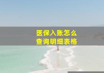 医保入账怎么查询明细表格