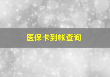 医保卡到帐查询