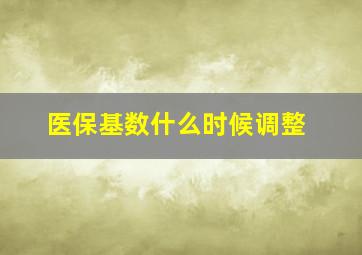 医保基数什么时候调整