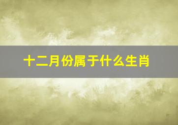 十二月份属于什么生肖