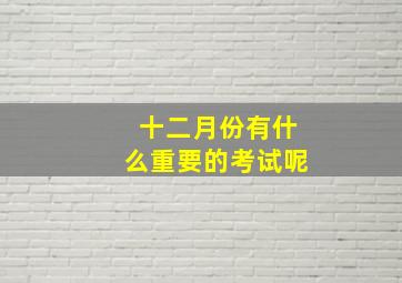 十二月份有什么重要的考试呢