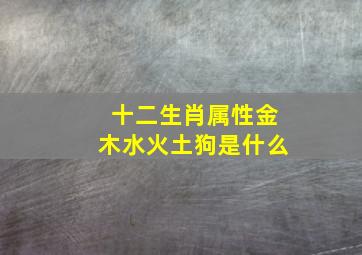 十二生肖属性金木水火土狗是什么