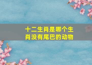 十二生肖是哪个生肖没有尾巴的动物