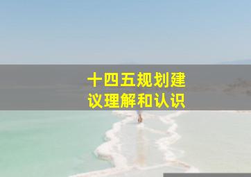 十四五规划建议理解和认识