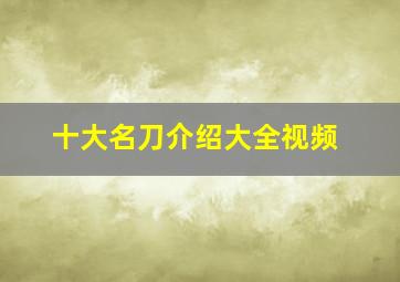 十大名刀介绍大全视频