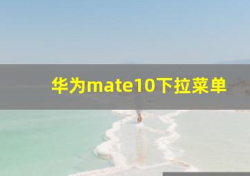 华为mate10下拉菜单