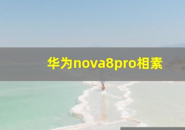 华为nova8pro相素