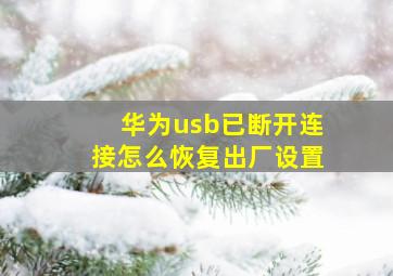 华为usb已断开连接怎么恢复出厂设置