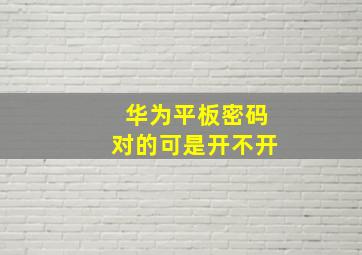 华为平板密码对的可是开不开