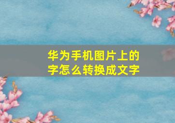 华为手机图片上的字怎么转换成文字