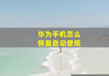 华为手机怎么恢复自动壁纸