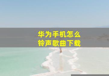 华为手机怎么铃声歌曲下载